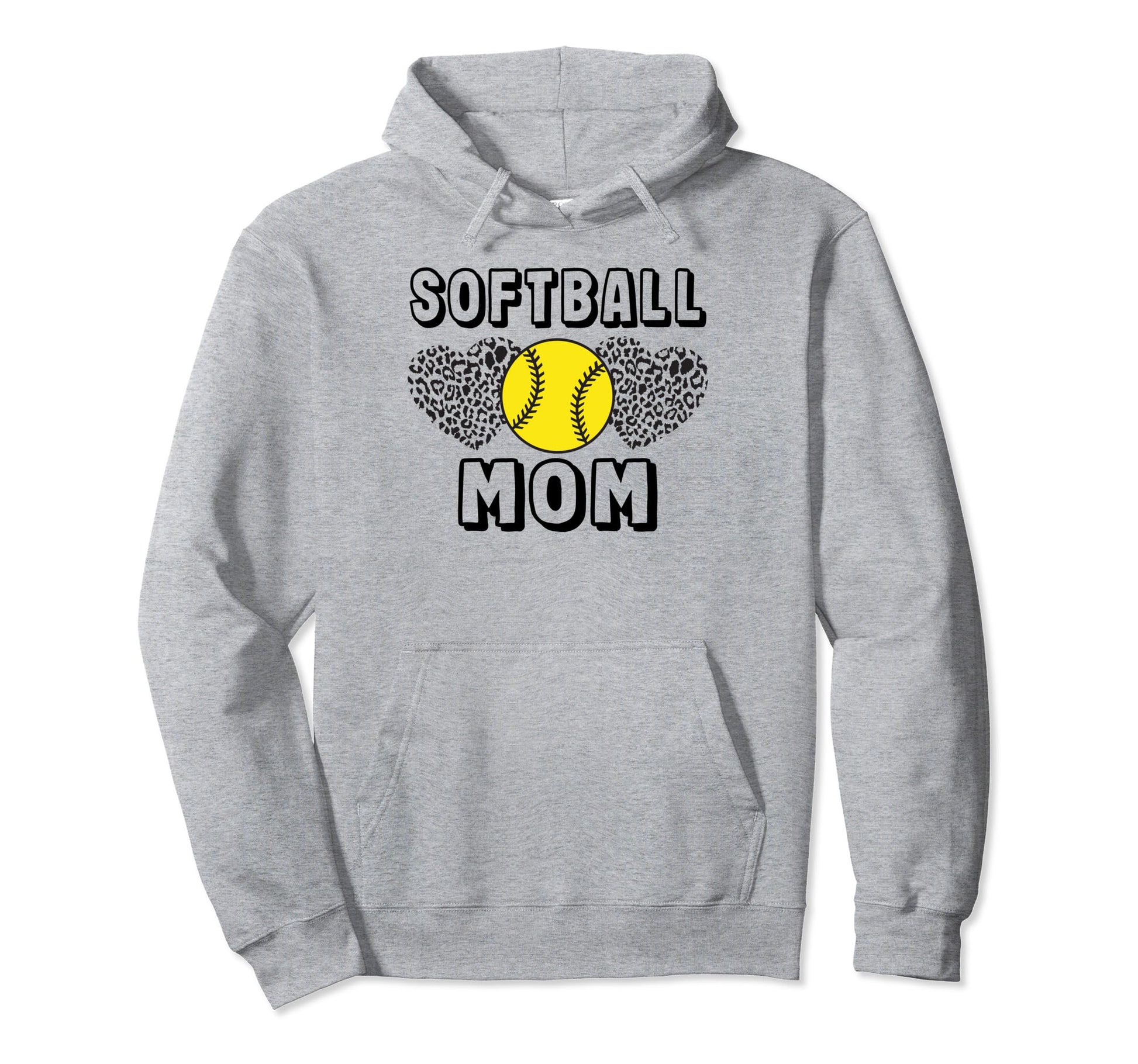 Softball Mom Leopard Game Day Funny Hoodie - Fun Novelty Design Unisex - T-Shirt, Sweatshirt, Hoodie