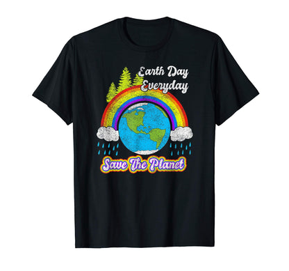 Save Planet Rainbow 2021 Earth Day T-Shirt - Fun Novelty Design Unisex - T-Shirt, Sweatshirt, Hoodie