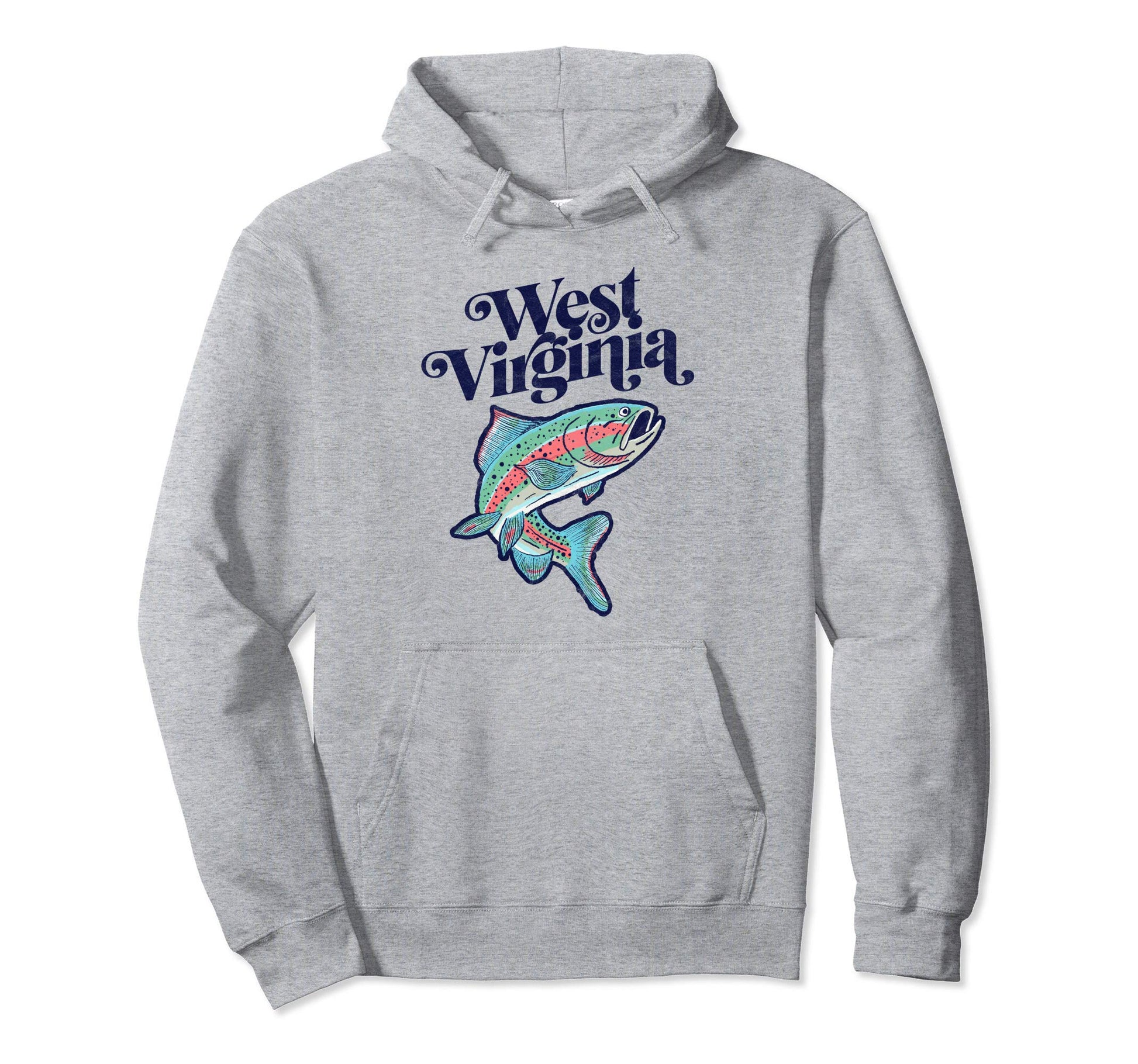 West Virginia Rainbow Trout Fishing Hoodie - Custom Art Print for Adults - T-Shirt, Sweatshirt, Hoodie