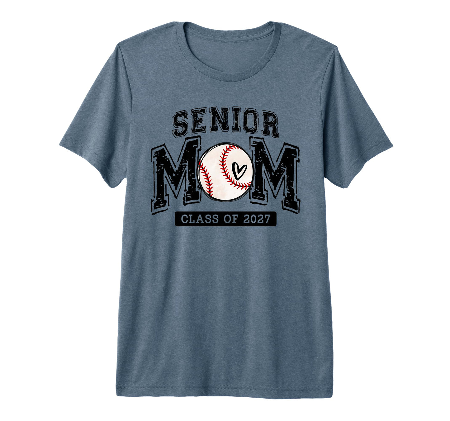 Senior Baseball Mom Class 2027 Senior T-Shirt - Custom Art Print Unisex - T-Shirt, Sweatshirt, Hoodie