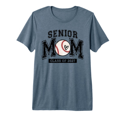 Senior Baseball Mom Class 2027 Senior T-Shirt - Custom Art Print Unisex - T-Shirt, Sweatshirt, Hoodie