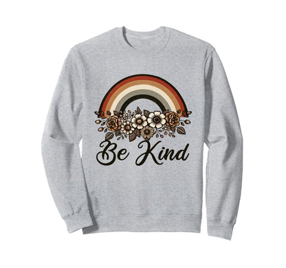 Be Kind 70S Rainbow Flowers Lover Sweatshirt - Graphic Print for Adults - T-Shirt, Sweatshirt, Hoodie