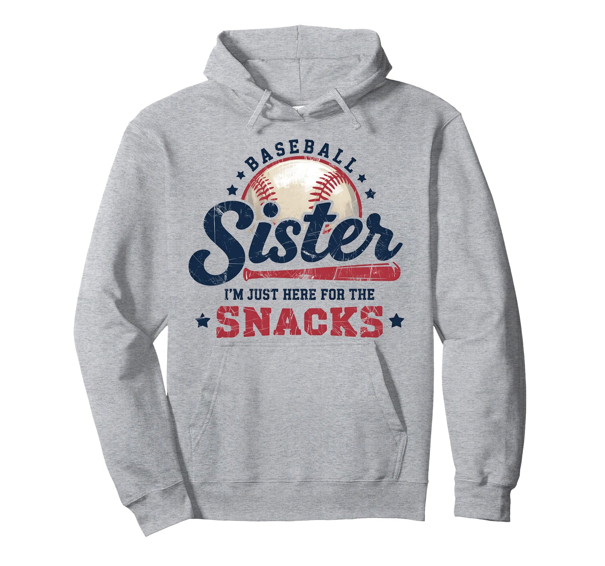 Funny Game Day Baseball Sister Im Just Here Hoodie - Graphic Print Unisex - T-Shirt, Sweatshirt, Hoodie