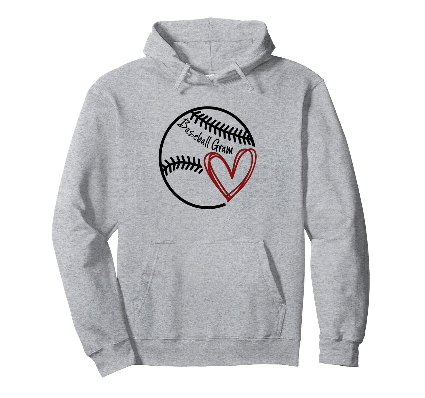 Baseball Gram Heart Grandma Hoodie - Custom Art Print Unisex - T-Shirt, Sweatshirt, Hoodie