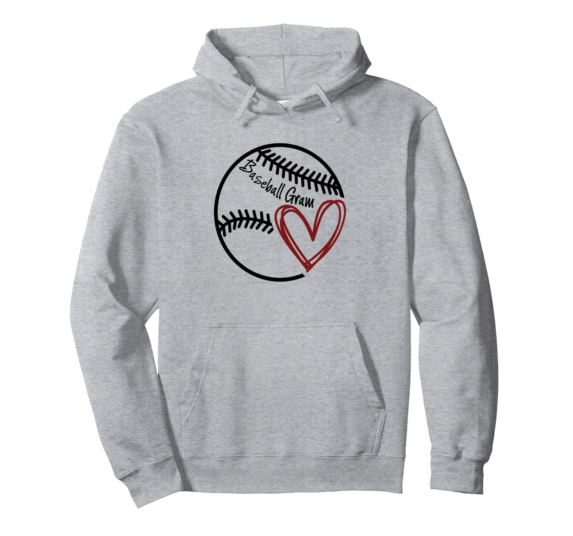 Baseball Gram Heart Grandma Hoodie - Custom Art Print Unisex - T-Shirt, Sweatshirt, Hoodie
