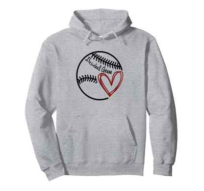 Baseball Gram Heart Grandma Hoodie - Custom Art Print Unisex - T-Shirt, Sweatshirt, Hoodie