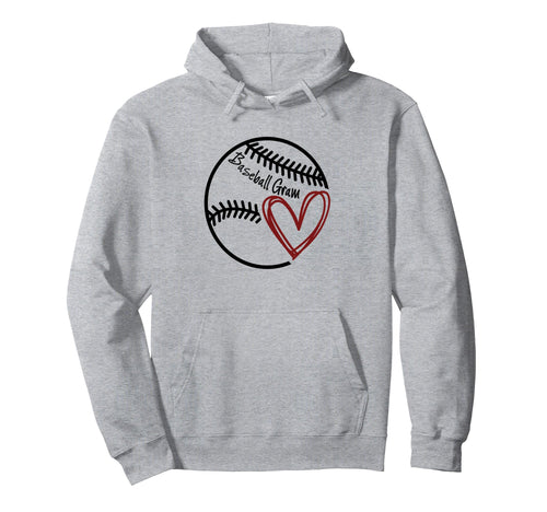 Baseball Gram Heart Grandma Hoodie - Custom Art Print Unisex - T-Shirt, Sweatshirt, Hoodie