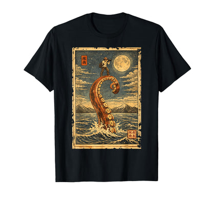 Photographer Japanese Octopus Camera T-Shirt - Aesthetic Graphic Men Women - T-Shirt, Sweatshirt, Hoodie