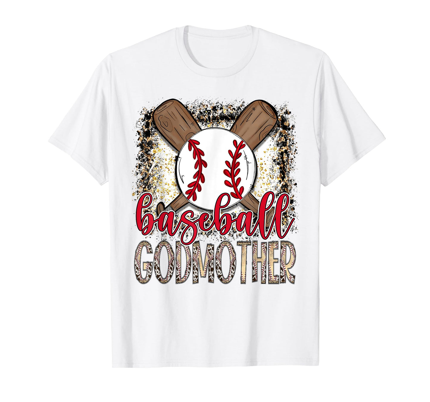 Baseball Godmother Leopard Proud Ball T-Shirt - Trendy Graphic Unisex - T-Shirt, Sweatshirt, Hoodie