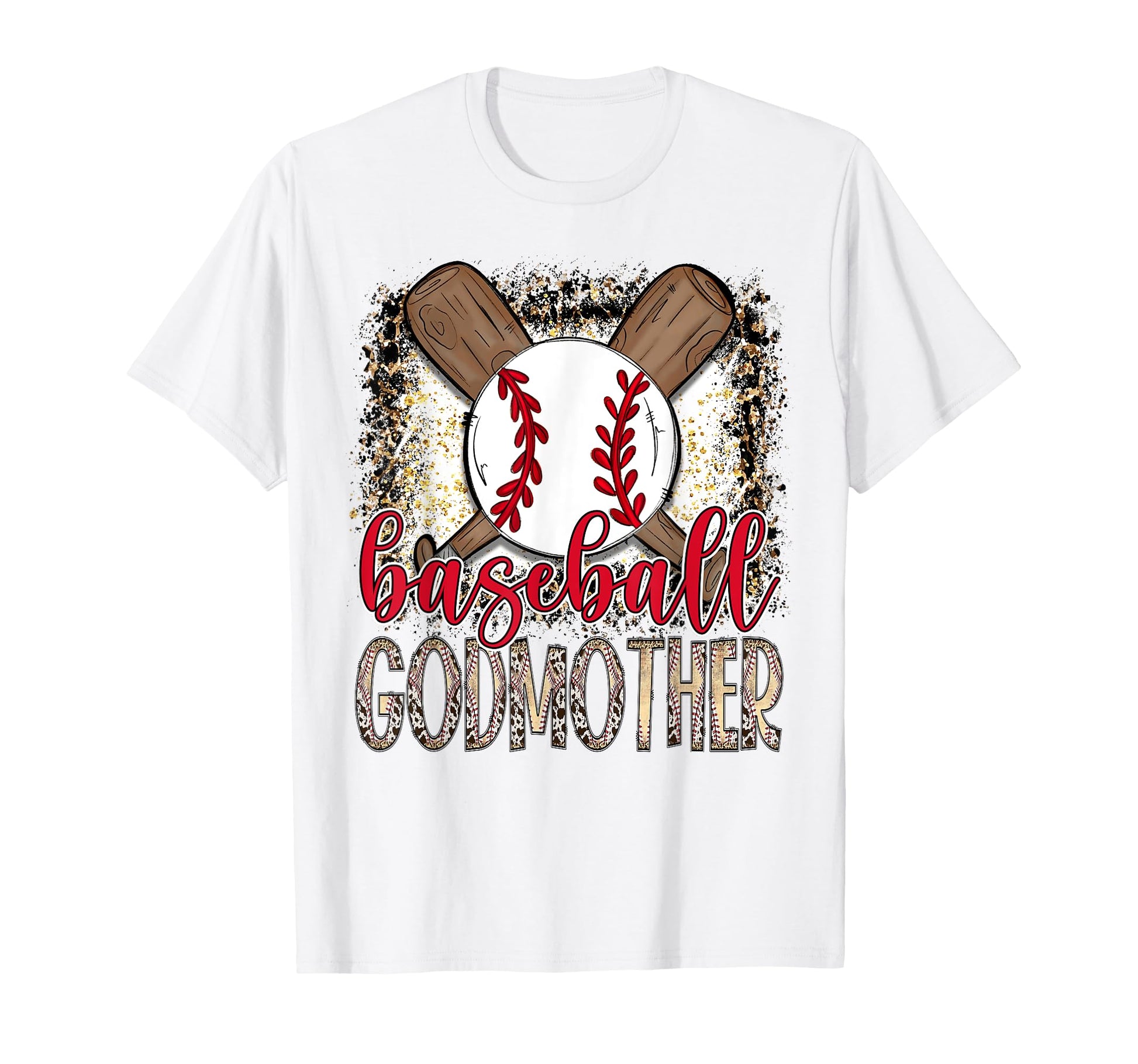Baseball Godmother Leopard Proud Ball T-Shirt - Trendy Graphic Unisex - T-Shirt, Sweatshirt, Hoodie