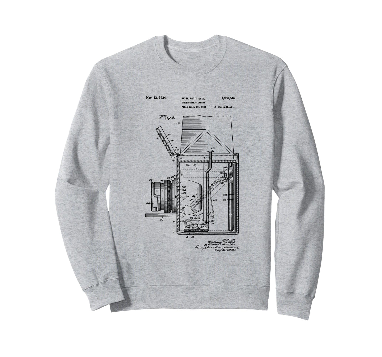 Camera Photographic Patent 1934 Sweatshirt - Custom Art Print Men Women - T-Shirt, Sweatshirt, Hoodie