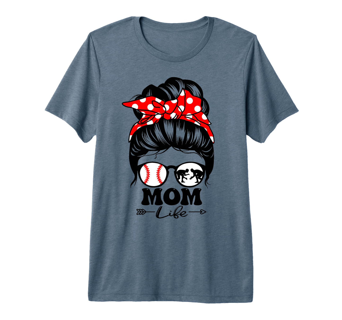 Mom Life Messy Bun Hair Funny Wrestling T-Shirt - Trendy Graphic Unisex - T-Shirt, Sweatshirt, Hoodie