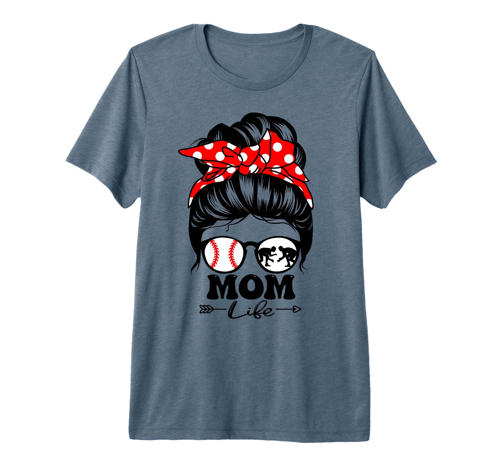 Mom Life Messy Bun Hair Funny Wrestling T-Shirt - Trendy Graphic Unisex - T-Shirt, Sweatshirt, Hoodie