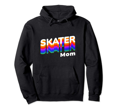Skateboarding Gamer Mom 80S Rainbow Hoodie - Fun Novelty Design for Adults - T-Shirt, Sweatshirt, Hoodie