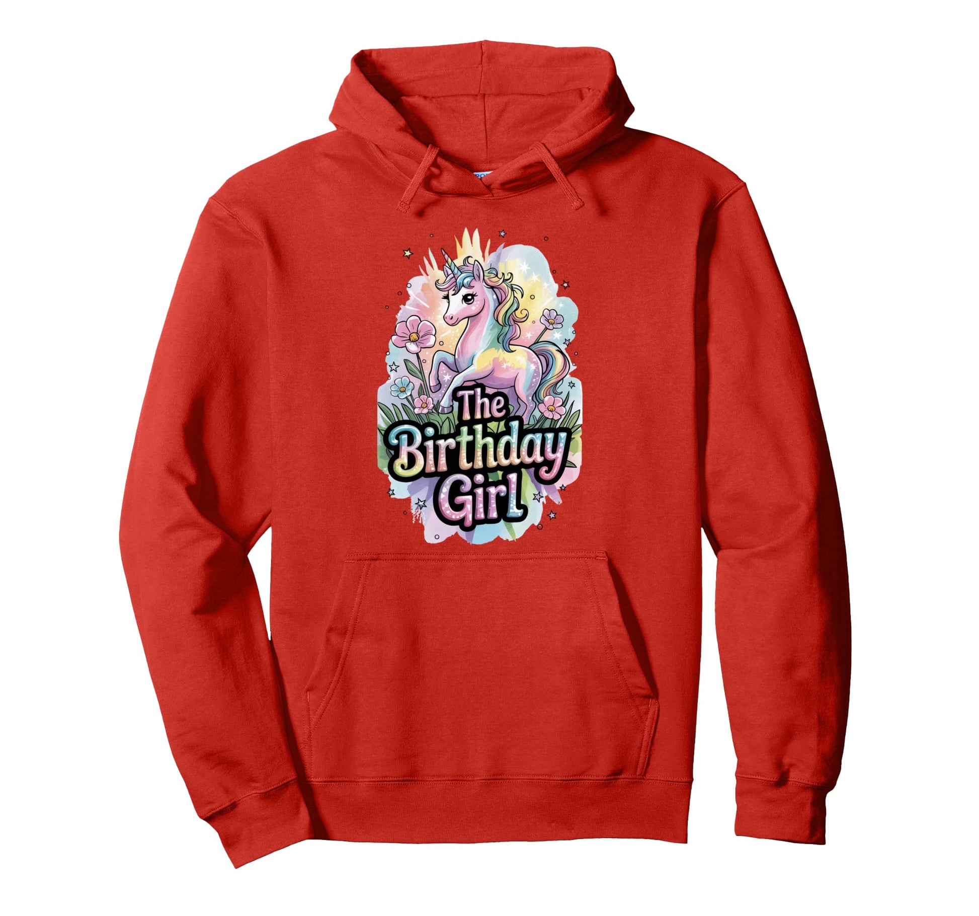 Unicorn Birthday Rainbow Party Hoodie - Unique Graphic Unisex - T-Shirt, Sweatshirt, Hoodie