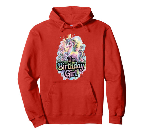 Unicorn Birthday Rainbow Party Hoodie - Unique Graphic Unisex - T-Shirt, Sweatshirt, Hoodie