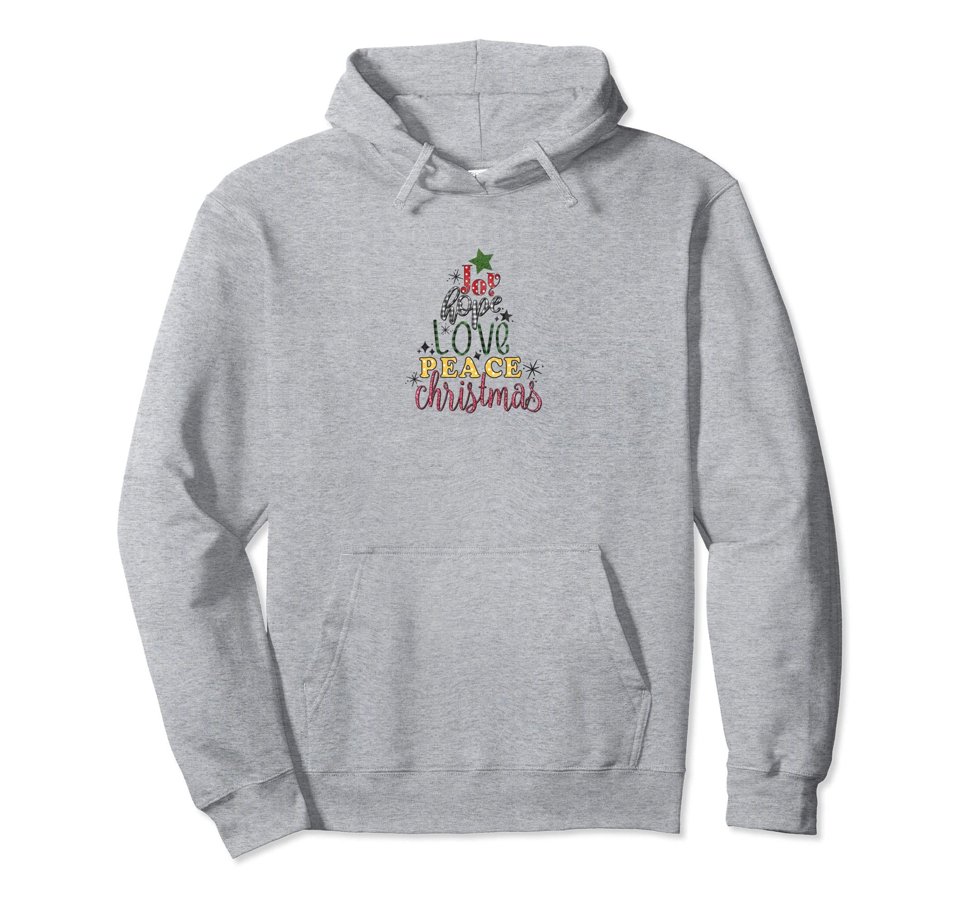 Joy Hope Love Peace Hoodie - Fun Novelty Design for Adults - T-Shirt, Sweatshirt, Hoodie