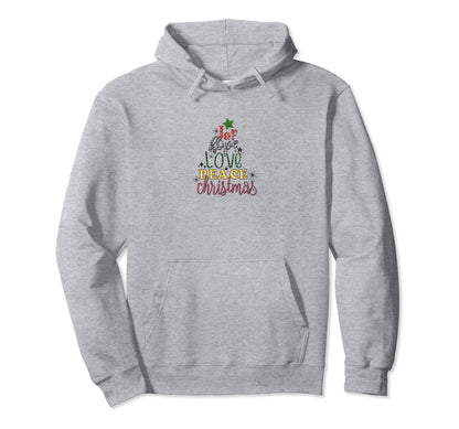 Joy Hope Love Peace Hoodie - Fun Novelty Design for Adults - T-Shirt, Sweatshirt, Hoodie