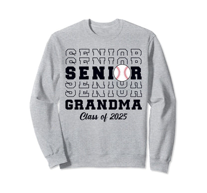 Class 2025 Baseball Grandma Senior Sweatshirt - Aesthetic Graphic Unisex - T-Shirt, Sweatshirt, Hoodie