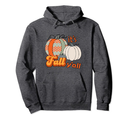 Its Fall Yall Pumpkins Zigzag Chevron Hoodie - Minimalist Print Men Women - T-Shirt, Sweatshirt, Hoodie