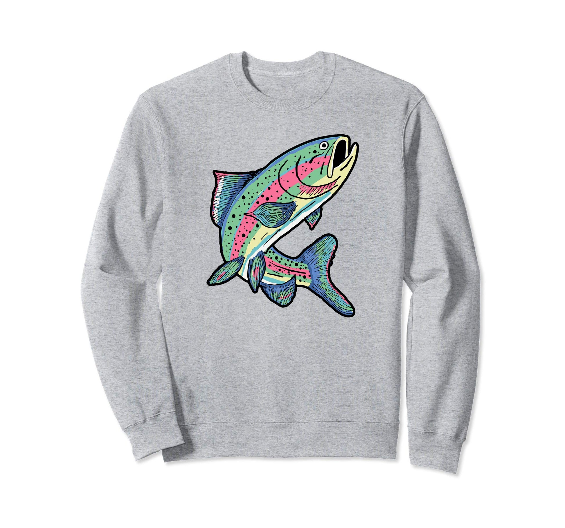 Rainbow Trout Illustrated Fly Sweatshirt - Casual Everyday Wear Men Women - T-Shirt, Sweatshirt, Hoodie