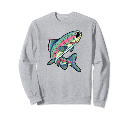 Rainbow Trout Illustrated Fly Sweatshirt - Casual Everyday Wear Men Women - T-Shirt, Sweatshirt, Hoodie