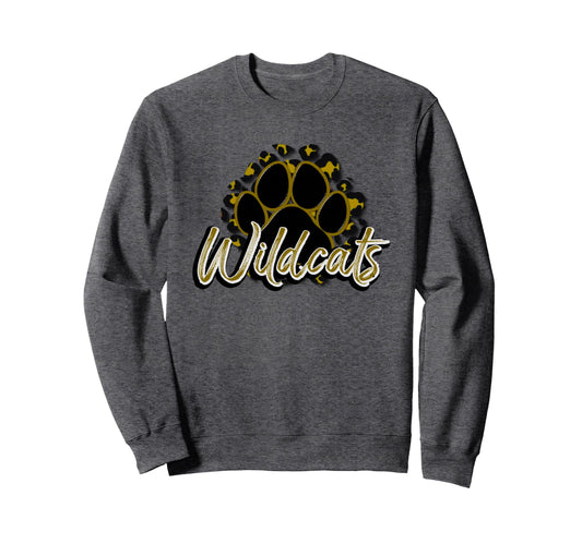 Wildcats Gold Black Cheetah School Sweatshirt - Novelty Apparel Unisex - T-Shirt, Sweatshirt, Hoodie
