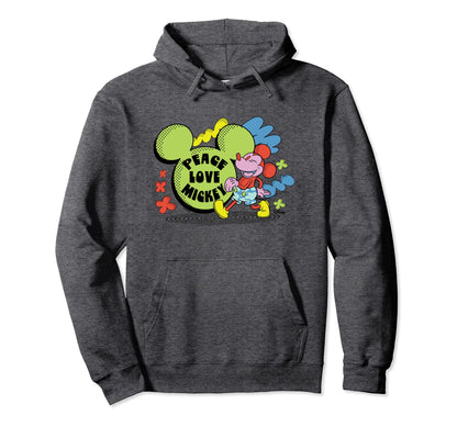 Mickey Mouse Peace Love Mickey Hoodie - Custom Art Print for Adults - T-Shirt, Sweatshirt, Hoodie