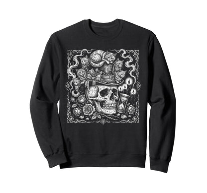 Skull Cat Skeleton Kitty Kitten Sweatshirt - Fun Novelty Design for Adults - T-Shirt, Sweatshirt, Hoodie
