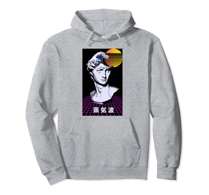 Vaporwave Statue David Wave His Head 80S Hoodie - Custom Art Print Unisex - T-Shirt, Sweatshirt, Hoodie