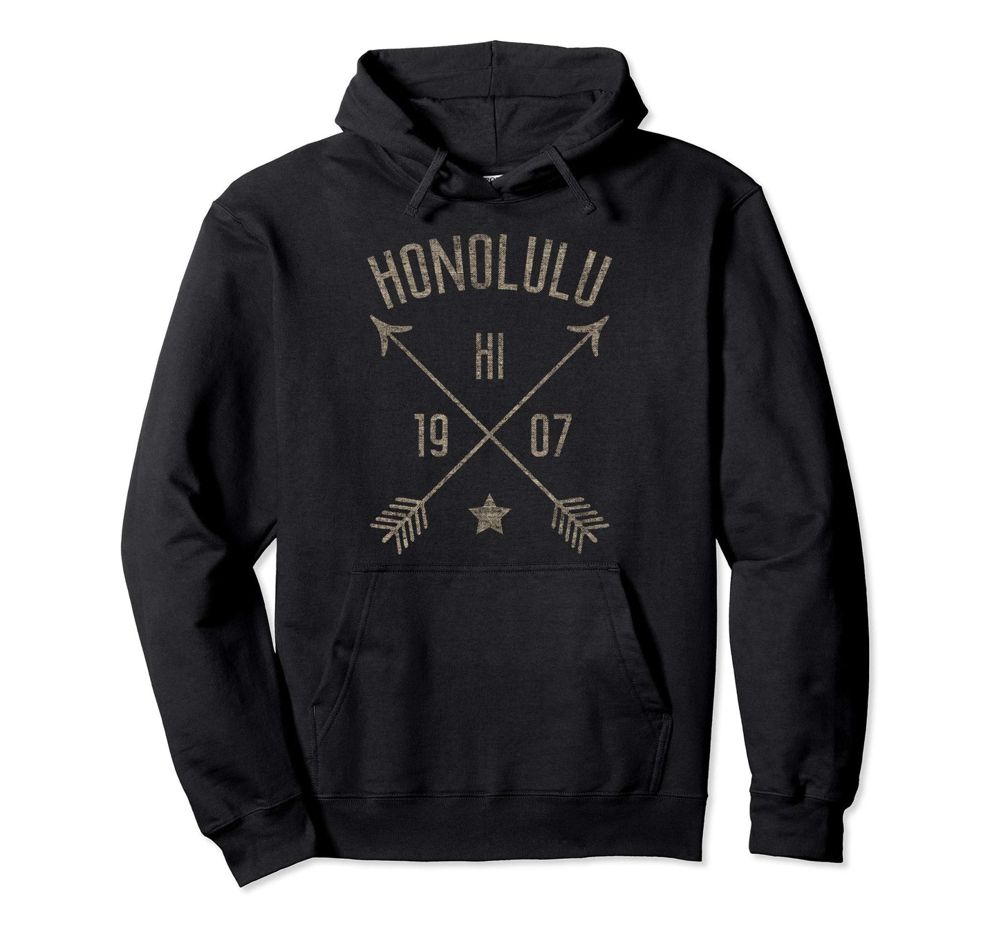 Honolulu Hawaii Distressed Boho Home Hoodie - Fun Novelty Design Men Women - T-Shirt, Sweatshirt, Hoodie