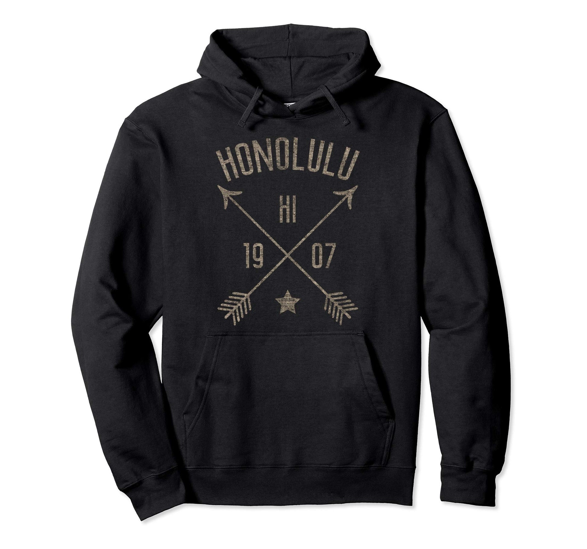 Honolulu Hawaii Distressed Boho Home Hoodie - Fun Novelty Design Men Women - T-Shirt, Sweatshirt, Hoodie