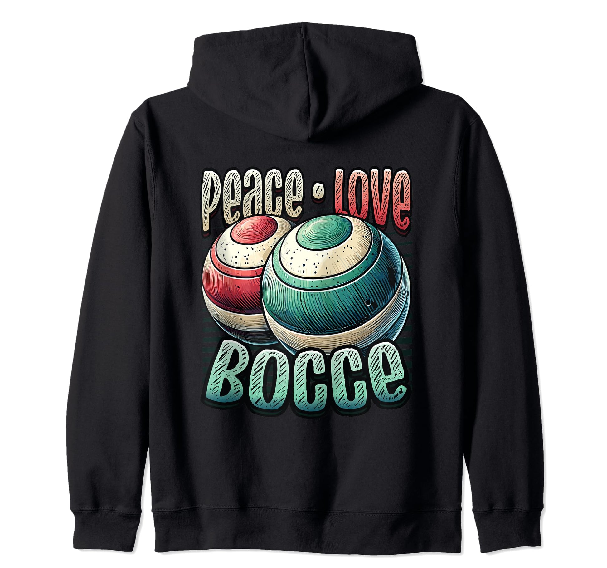 Peace Love Bocce Ball Enthusiast Designs T-Shirt - Unique Graphic Men Women - T-Shirt, Sweatshirt, Hoodie