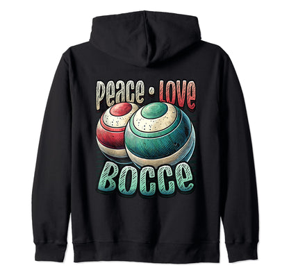 Peace Love Bocce Ball Enthusiast Designs T-Shirt - Unique Graphic Men Women - T-Shirt, Sweatshirt, Hoodie