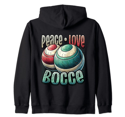 Peace Love Bocce Ball Enthusiast Designs T-Shirt - Unique Graphic Men Women - T-Shirt, Sweatshirt, Hoodie