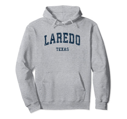 Laredo Texas Tx Varsity Sports Navy Hoodie - Aesthetic Graphic Unisex - T-Shirt, Sweatshirt, Hoodie