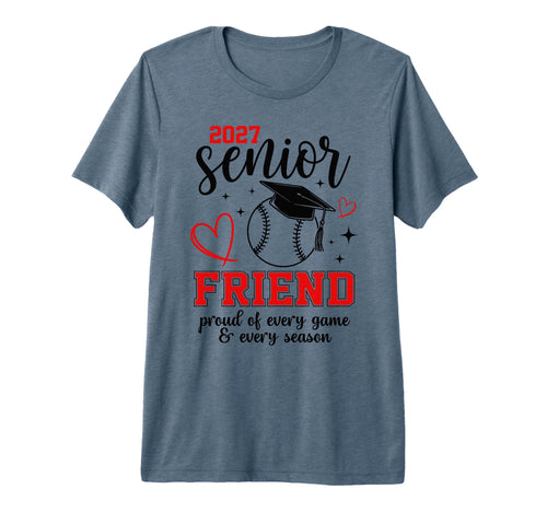 2027 Senior Baseball Friend Proud T-Shirt - Custom Art Print for Adults - T-Shirt, Sweatshirt, Hoodie