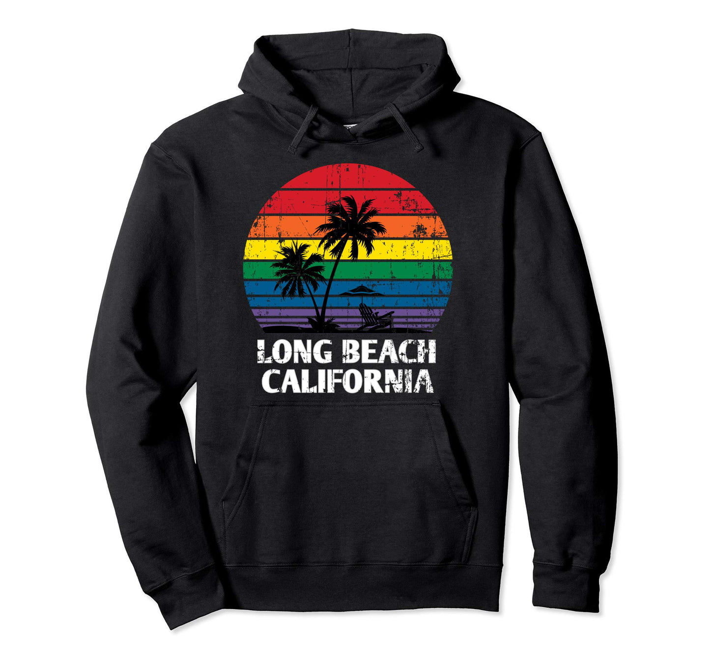 Long Beach San Diego Ca Lgbt Pride Hoodie - Custom Art Print for Adults - T-Shirt, Sweatshirt, Hoodie