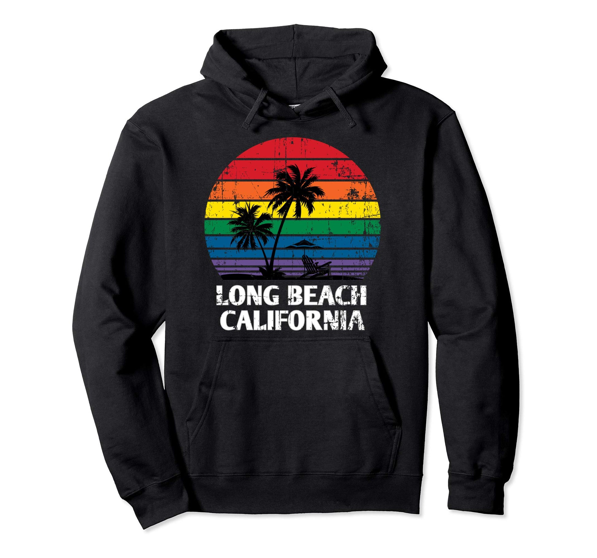 Long Beach San Diego Ca Lgbt Pride Hoodie - Custom Art Print for Adults - T-Shirt, Sweatshirt, Hoodie