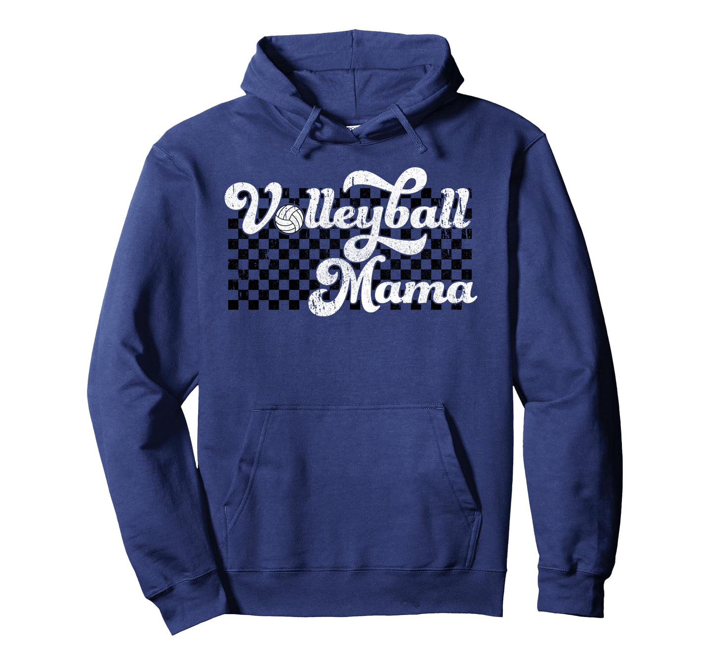 Volleyball Mama Volleyball Mom Checkered Hoodie - Graphic Print for Adults - T-Shirt, Sweatshirt, Hoodie