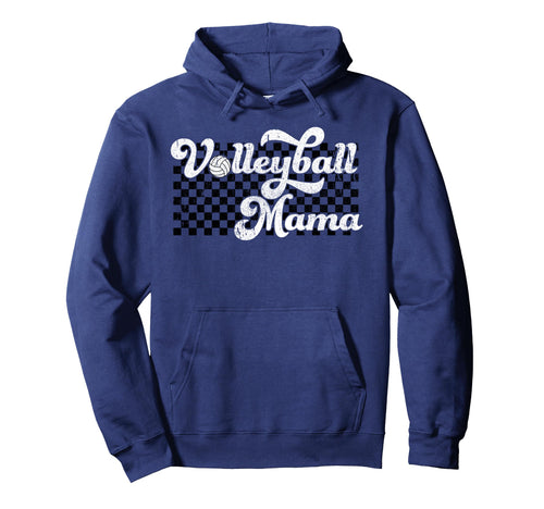 Volleyball Mama Volleyball Mom Checkered Hoodie - Graphic Print for Adults - T-Shirt, Sweatshirt, Hoodie