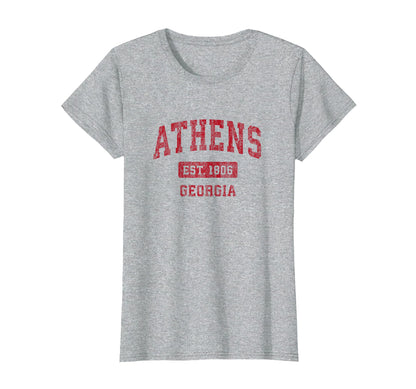 Athens Georgia Ga Sports Red T-Shirt - Minimalist Print for Adults - T-Shirt, Sweatshirt, Hoodie