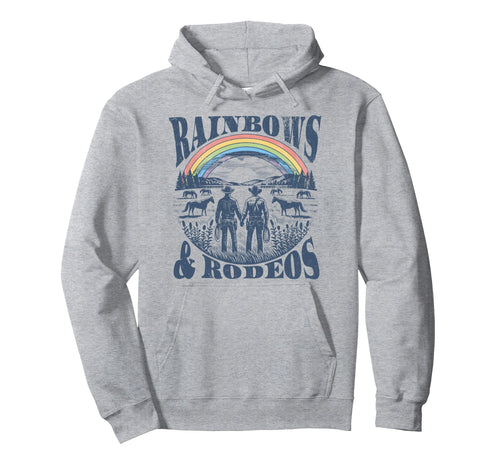 Rainbows Rodeos Western Gay Cowboy Hoodie - Streetwear Style for Adults - T-Shirt, Sweatshirt, Hoodie
