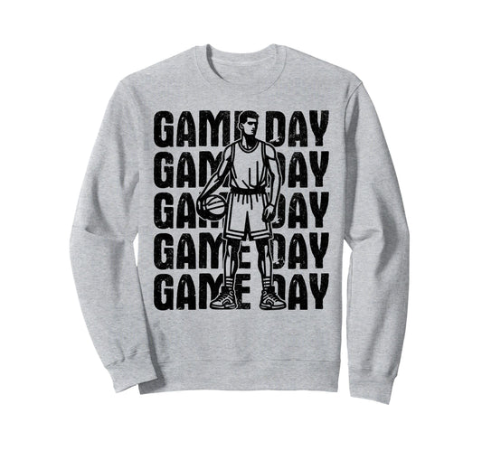 Game Day Basketball Sweatshirt - Casual Everyday Wear for Adults - T-Shirt, Sweatshirt, Hoodie