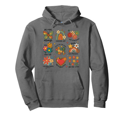 Vibes Butterfly Heart Flowers Peace Hoodie - Graphic Print Unisex - T-Shirt, Sweatshirt, Hoodie