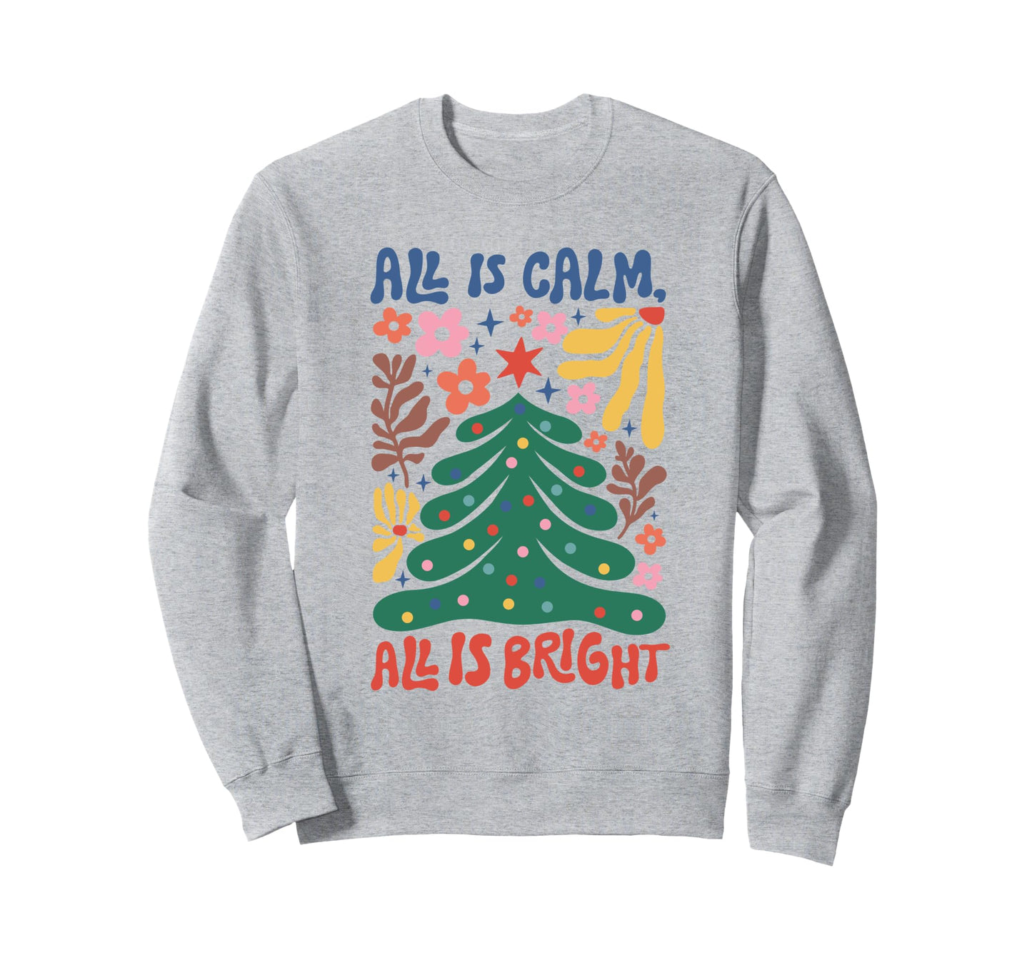 Boho Tree Holiday Flowers Sweatshirt - Fun Novelty Design for Adults - T-Shirt, Sweatshirt, Hoodie