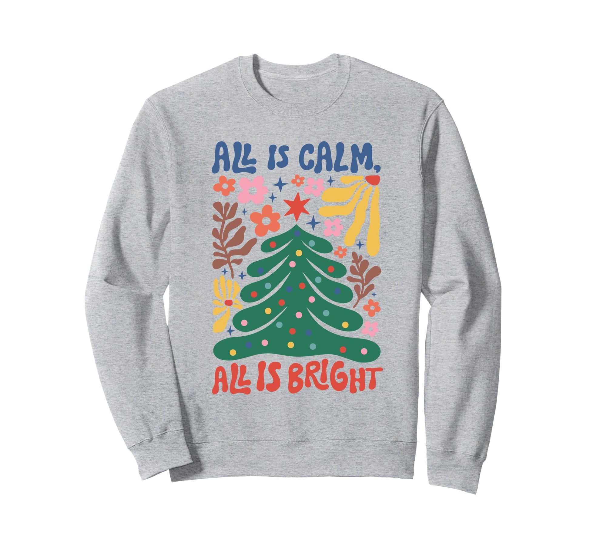 Boho Tree Holiday Flowers Sweatshirt - Fun Novelty Design for Adults - T-Shirt, Sweatshirt, Hoodie
