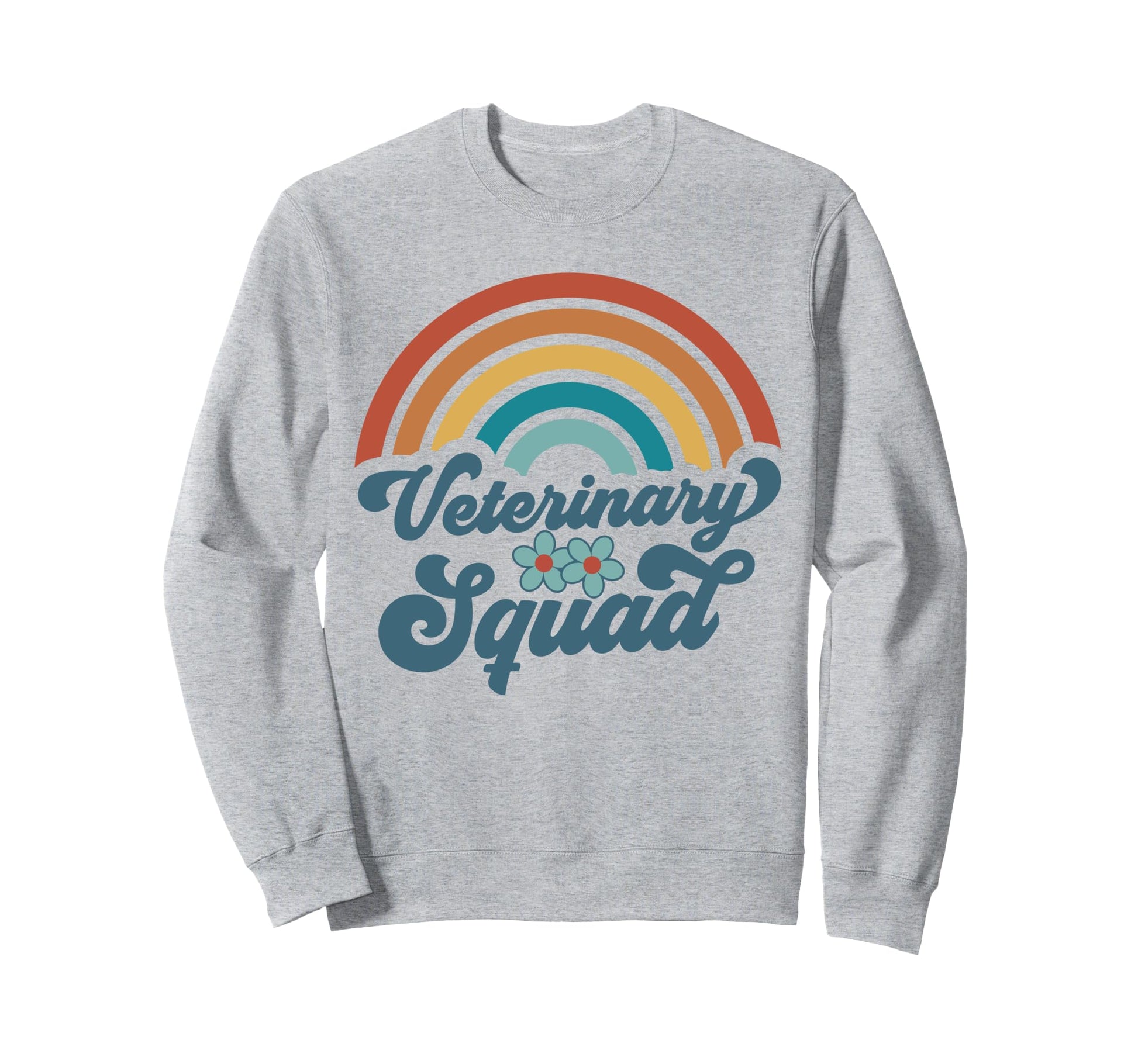 Veterinary Squad Groovy Rainbow Sweatshirt - Graphic Print Unisex - T-Shirt, Sweatshirt, Hoodie