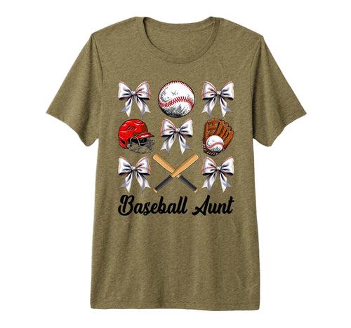 Baseball Aunt Bow Baseball Mom Mothers T-Shirt - Fun Novelty Design Unisex - T-Shirt, Sweatshirt, Hoodie