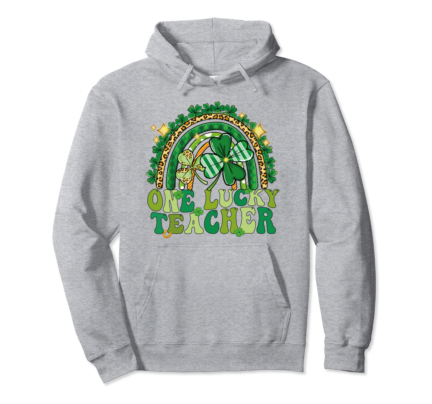One Lucky Teacher Rainbow Groovy St Hoodie - Custom Art Print Men Women - T-Shirt, Sweatshirt, Hoodie